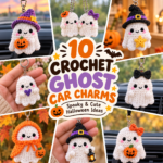 Crochet Ghost Car Charm