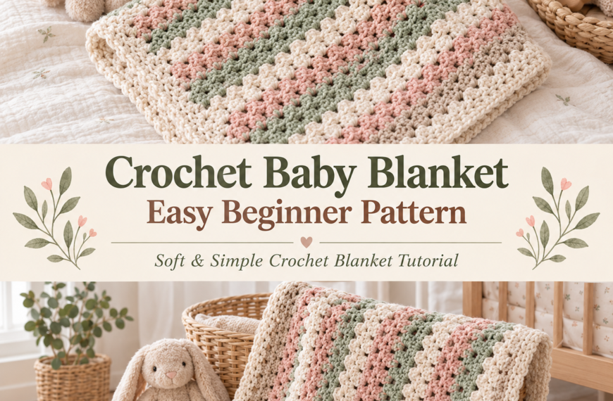 Crochet Baby Blanket – Easy Beginner Pattern