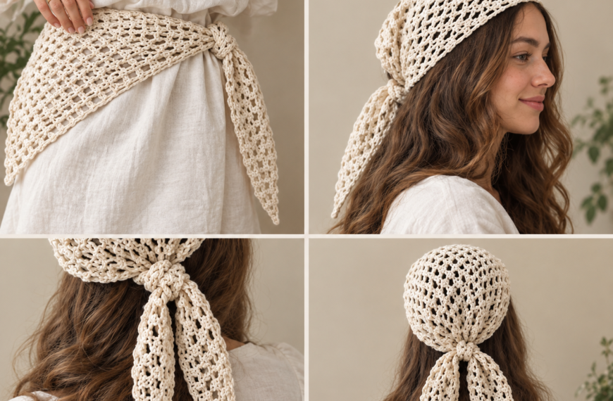 Crochet Hair Scarf – Easy & Stylish Handmade Hair Accessory