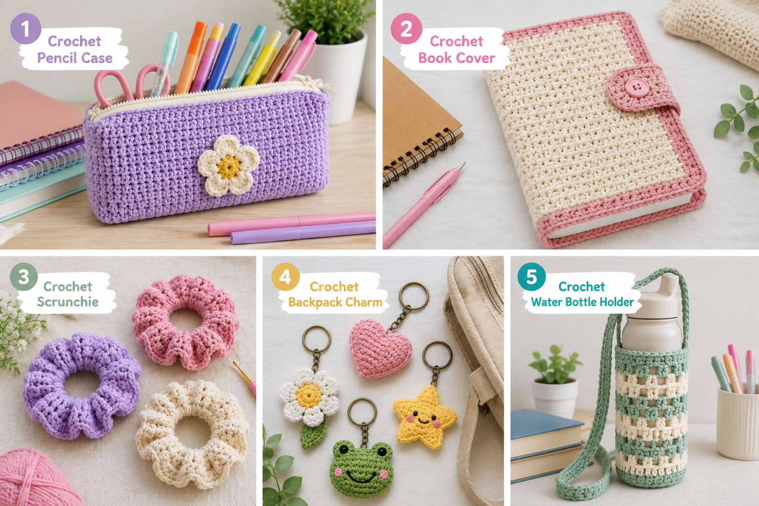 5 Easy Crochet Back to School&hellip;