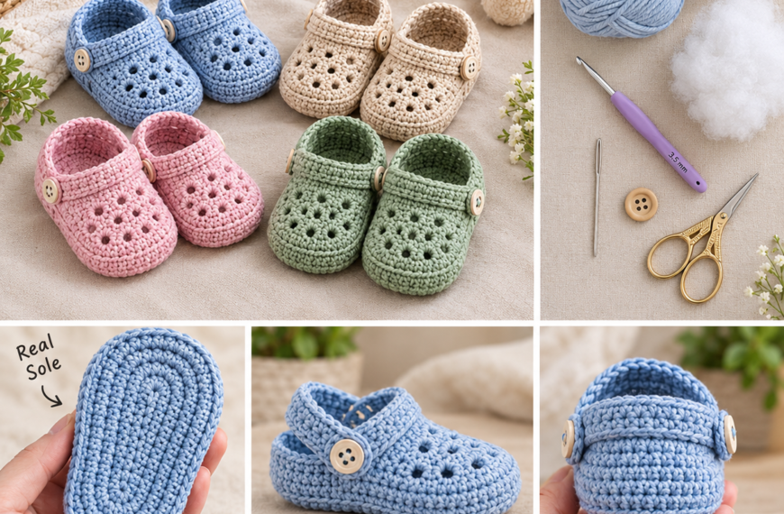 Crochet Baby Crocs – Easy Baby Shoes Pattern